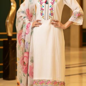Anarkali Midnight Flora Intricately Embroidered Artisan